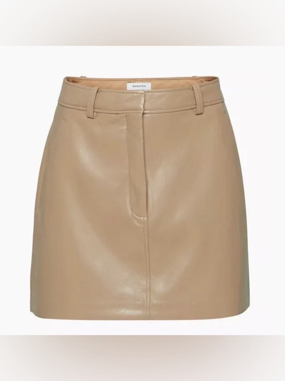 Aritzia Chisel Faux Leather Skirt - Gold Camel
